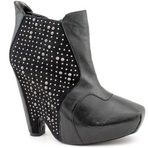 SAM EDELMAN Black Studded Wedge Shoes
